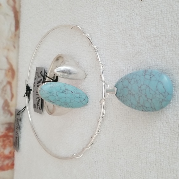 New Robert Lee Morris Soho Stone Wire Wrapped Necklace - Picture 8 of 11